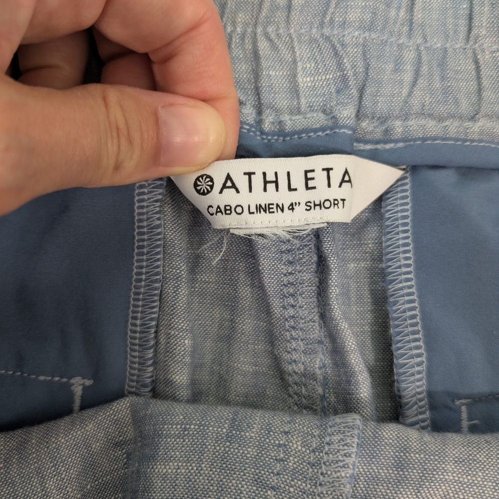 Athleta High Waist Blue Shorts Relaxed Fit - Picture 4 of 7